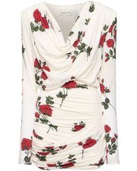 Magda Butrym - Rose Printed Jersey Mini Dress - Lyst