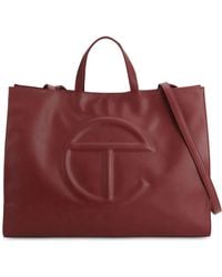 Telfar Large Embossed Logo Shopper Tote Bag - Red