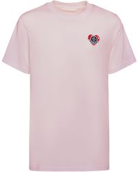 Moncler - Heart Logo Cotton T-Shirt - Lyst