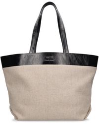 Ami Paris - East West Ami Canvas Shopping Bag - Lyst