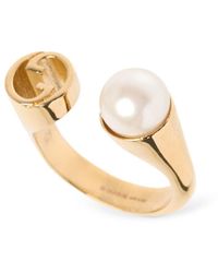 Gucci - Blondie Embellished Brass Ring - Lyst