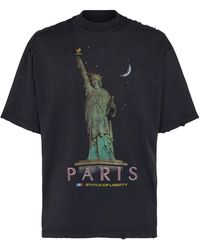 Balenciaga - Paris Liberty Cotton T-shirt - Lyst