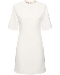 Valentino - Short Sleeve Crepe Mini Dress - Lyst