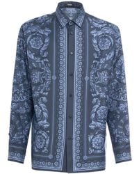 Versace - Bedruckte Bluse Aus Seidentwill - Lyst