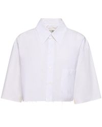 MM6 by Maison Martin Margiela - Camisa de popelina de algodón a rayas - Lyst