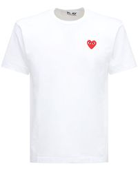 COMME DES GARÇONS PLAY - T-shirt con ricamo cuore - Lyst