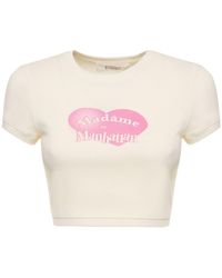 CANNARI CONCEPT - Camiseta cropped de algodón con estampado - Lyst