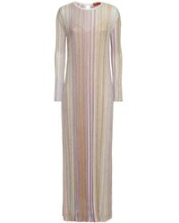 Missoni - Sequined Striped Knit Long Dress - Lyst