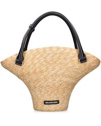 Balenciaga - Medium Straw Blend Beach Bag - Lyst