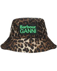 Barbour - Chapeau en coton imprimé léopard x ganni - Lyst