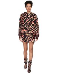 Jeremy Scott Hooded Cotton Jersey Mini Dress - Mehrfarbig