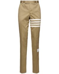 Thom Browne - Logo Cotton Straight Pants - Lyst