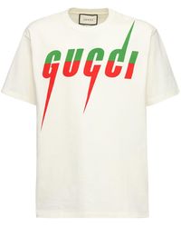 Gucci T-shirt Aus Baumwolljersey Mit Logo - Mehrfarbig