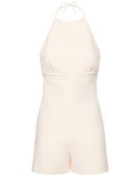 Valentino - Crepe Couture Short Halter Jumpsuit - Lyst