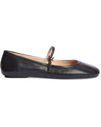 Gianvito Rossi - 5Mm Carla Leather Ballerina Flats - Lyst