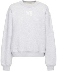 Alexander Wang - Essential Logo Cotton Jersey Sweatshirt - Lyst