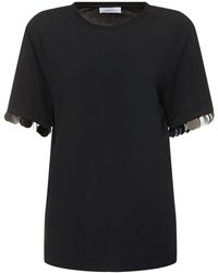 Rabanne - Jersey Crepe Embellished T-shirt - Lyst