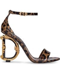 Dolce & Gabbana - 105mm Hohe Sandaletten Mit Druck "keira" - Lyst
