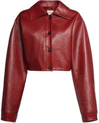 Khaite - Sue Cropped Leather Jacket - Lyst