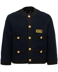 COOL T.M Oversized Jacke Aus Baumwollmischtweed - Blau