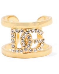 Dolce & Gabbana - Offener Kristallring "dg" - Lyst