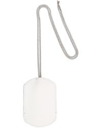 Maison Margiela Porte-Clés En Cuir Et Chaîne - Blanc