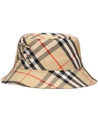 Burberry - Bias Printed Cotton Blend Bucket Hat - Lyst