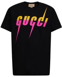 Gucci - Camiseta de Algodón con Estampado Blade - Lyst