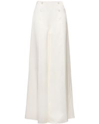 Ralph Lauren Collection - Linen Blend Split Wide Pants - Lyst
