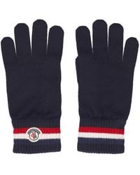 Moncler - Extrafine Wool Tricolor Gloves - Lyst