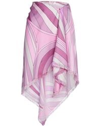 Emilio Pucci - Printed Silk Front Wrap Mini Skirt - Lyst