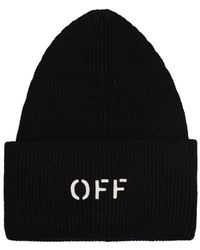 Off-White c/o Virgil Abloh - Off Stamp Loose Knit Cotton Blend Beanie - Lyst
