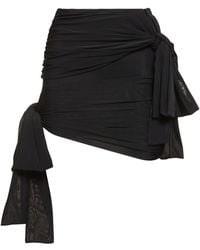 Blumarine - Draped Jersey Mini Skirt W/bows - Lyst