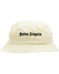 Palm Angels Fischerhut Aus Kord Mit Logo - Natur