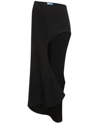 Mugler - Asymmetrical Jersey Midi Skirt - Lyst