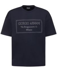 Giorgio Armani - T-shirt in jersey con logo - Lyst