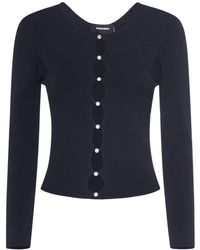 DSquared² - Viscose Blend Knit Cutout Top W/Pearls - Lyst