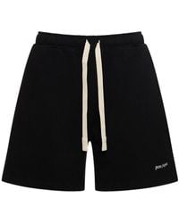 Palm Angels - Cotton Sweat Shorts W/Logo - Lyst