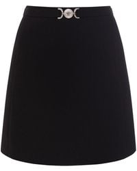 Versace - Grain De Poudre Wool Mini Skirt - Lyst