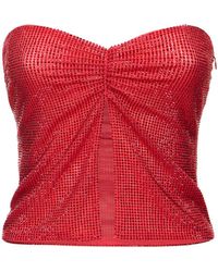 GIUSEPPE DI MORABITO - Embellished Strapless Crop Top - Lyst