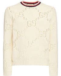 Gucci - Perforated GG Cotton Jumper - Lyst
