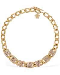 Versace - Tiles Crystal Collar Necklace - Lyst