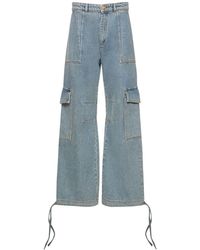 Moschino - Wide Denim Cargo Jeans - Lyst