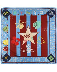 Vivienne Westwood - Foulard carré en soie football - Lyst