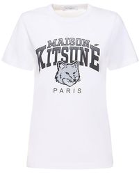 Maison Kitsuné - Klassisches T-shirt Aus Baumwole "campus Fox" - Lyst