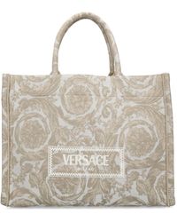 Versace - Bolso tote grande barocco con jacquard - Lyst