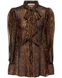 Nina Ricci - Printed Muslin Flared Cuff Shirt - Lyst