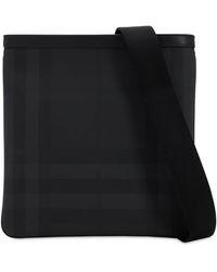 Burberry Check Coated Canvas Jax Messenger Bag - Black