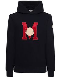 Moncler - Logo Cotton Sweatshirt Hoodie - Lyst