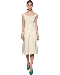 Marni Midikleid Aus Viskose - Natur